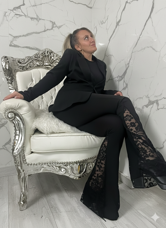 Pantalone zampa pizzo